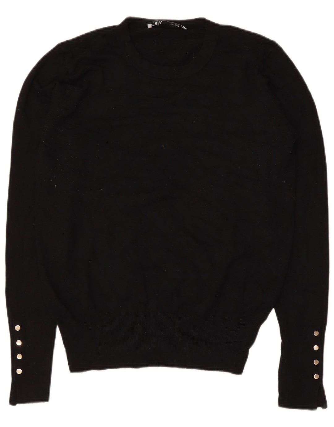 Zara Pull ras du cou pour femme UK 12 Medium Noir Viscose