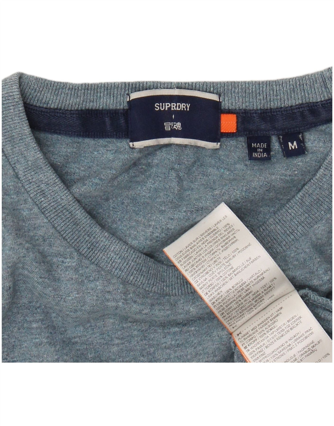 SUPERDRY T-Shirt Homme Bleu Moyen Moucheté Coton