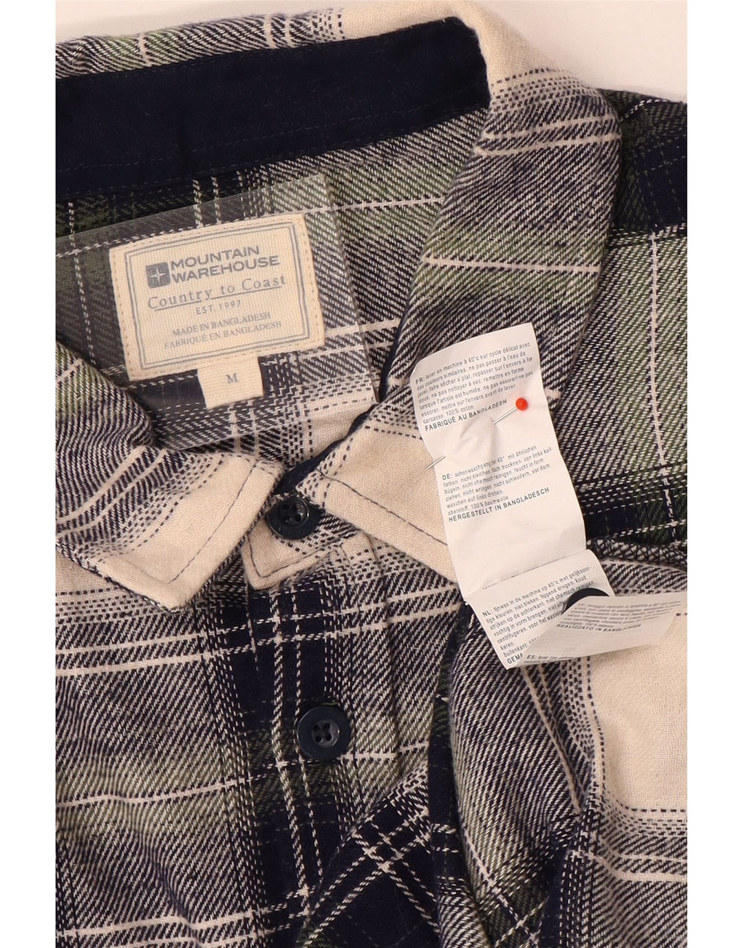 Mountain Warehouse Chemise en flanelle pour homme en coton à carreaux multicolore moyen