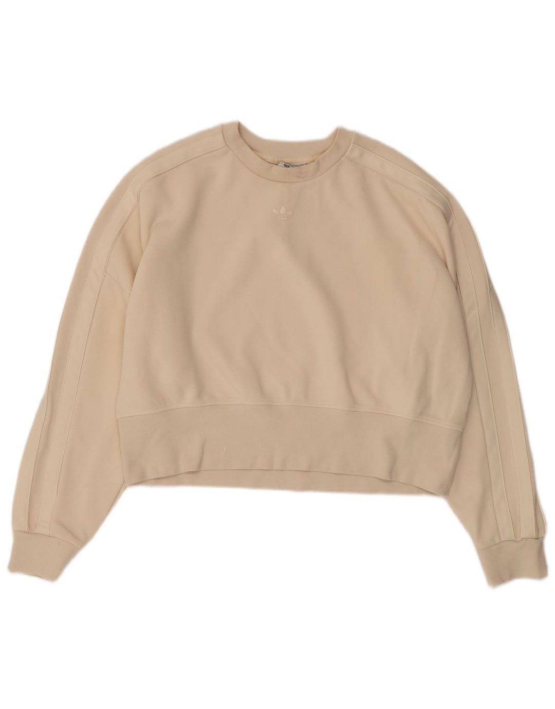 Adidas Sweat-shirt court pour femme UK 12 en coton beige moyen