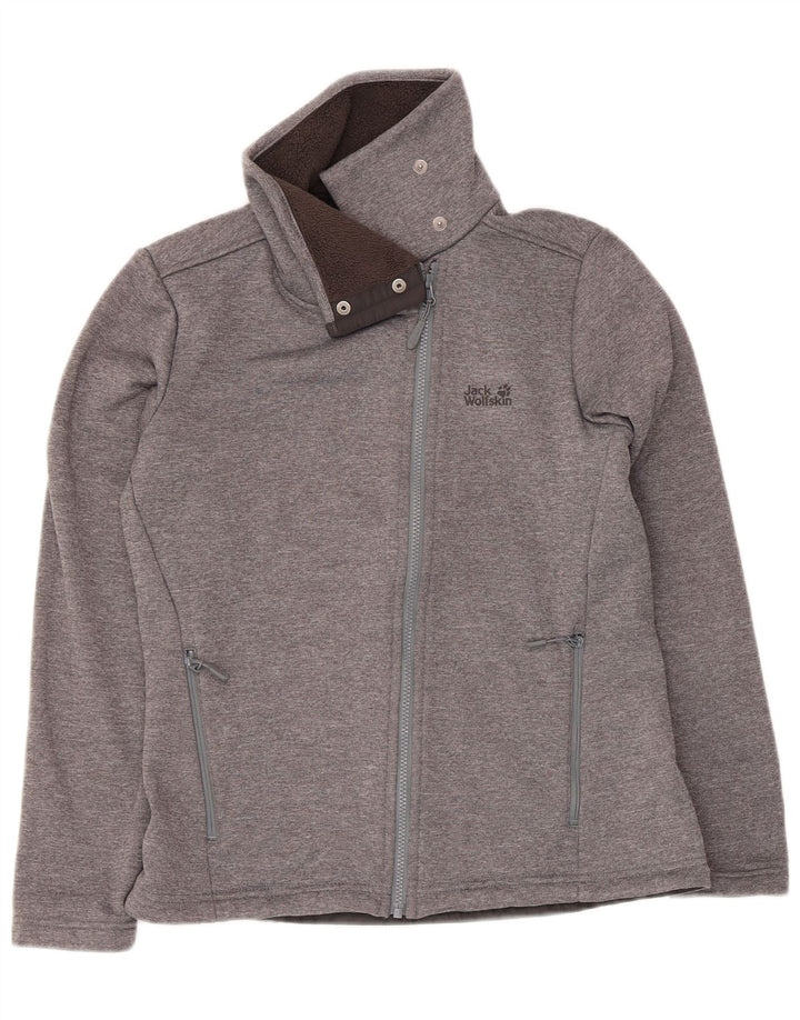Jack Wolfskin Veste de survêtement pour femme UK 14 Gris moyen moucheté