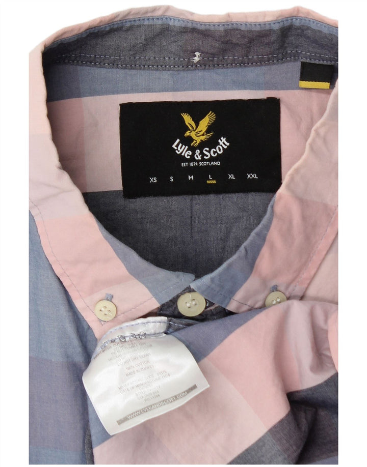 Lyle & Scott Chemise à manches courtes pour homme en coton à carreaux multicolores