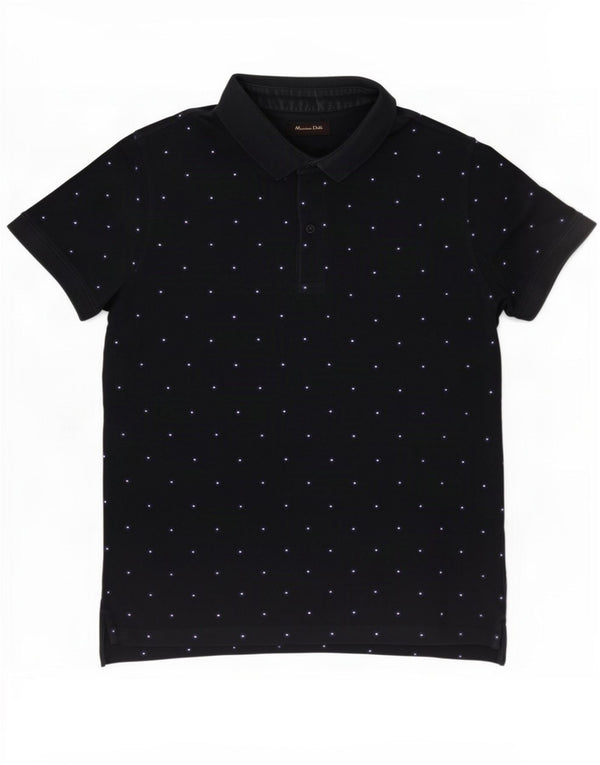 Massimo Dutti Polo Homme Large Bleu Marine À Pois