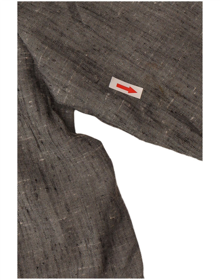 vintage Homme 2 Bouton Blazer Veste IT 50 Grand Gris Moucheté Polyester