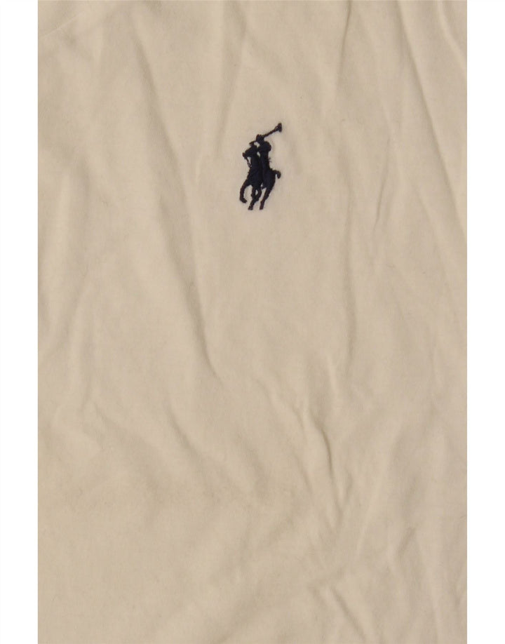 Ralph Lauren T-shirt pour femme UK 12 Medium Off White Coton