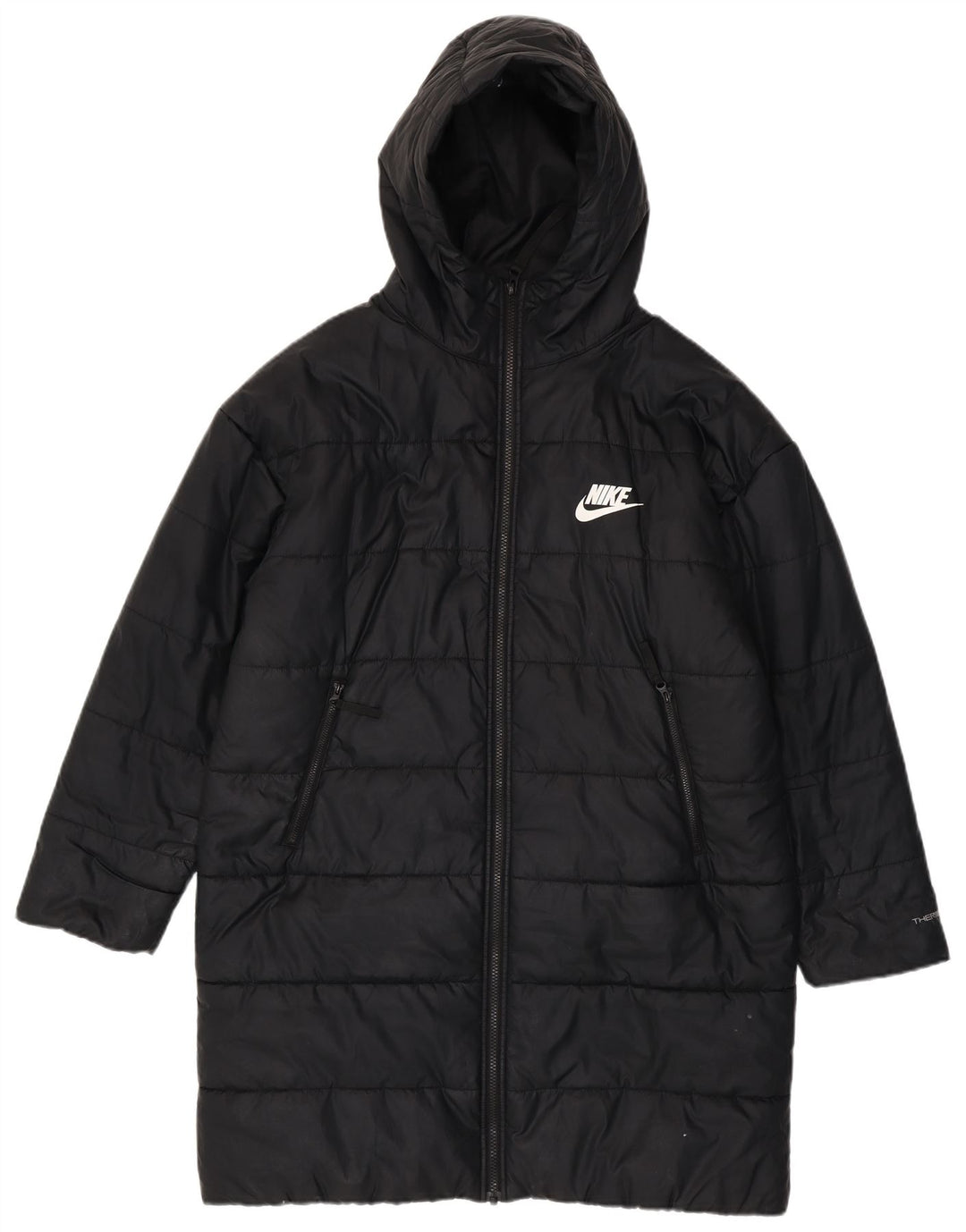 Nike Veste matelassée à capuche Therma-Fit Graphic pour femme UK 14 Noir moyen
