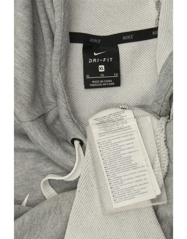 Nike Pull à capuche graphique pour homme XL Gris chiné Polyester