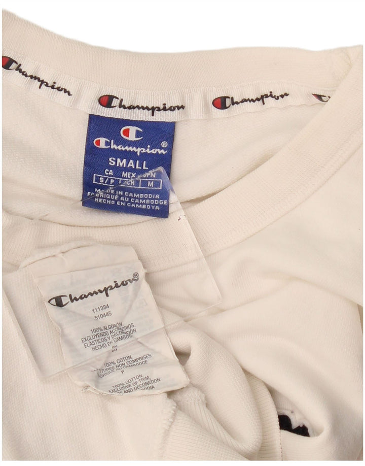 CHAMPION Sweat-shirt court surdimensionné pour femme UK 10 Petit Blanc