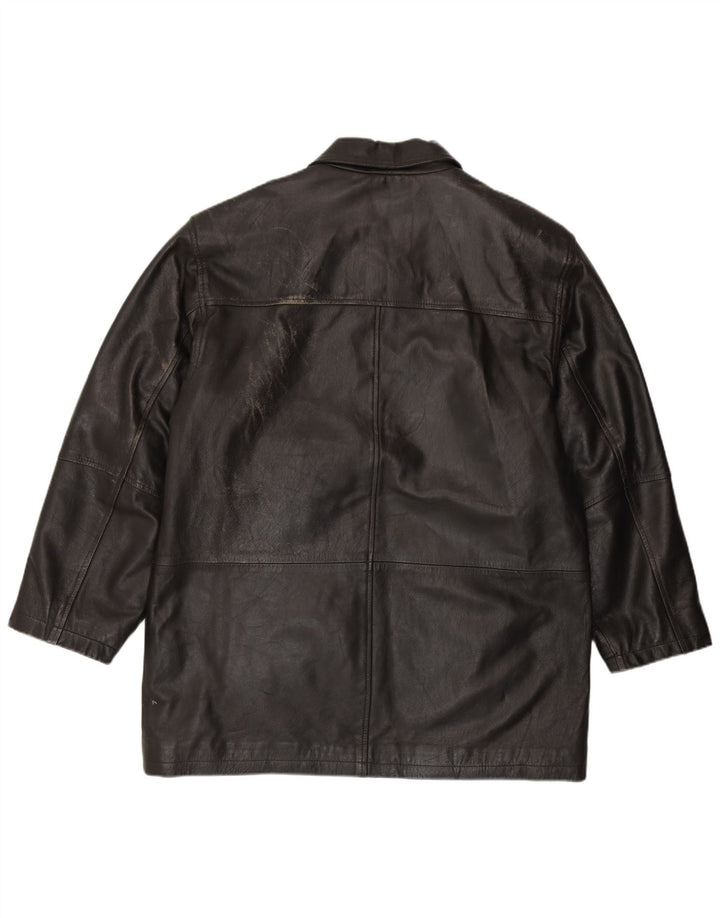 Debenhams Veste en cuir pour homme UK 40 Grand cuir noir