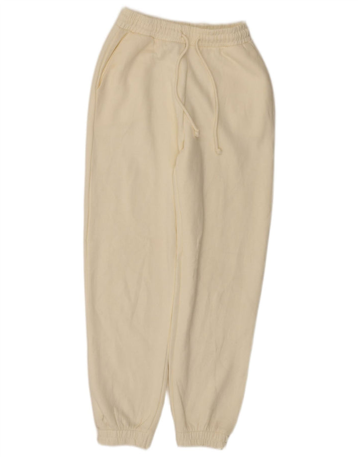 Zara Femme Pantalon De Survêtement Joggers UK 8 Small Off White Polyester
