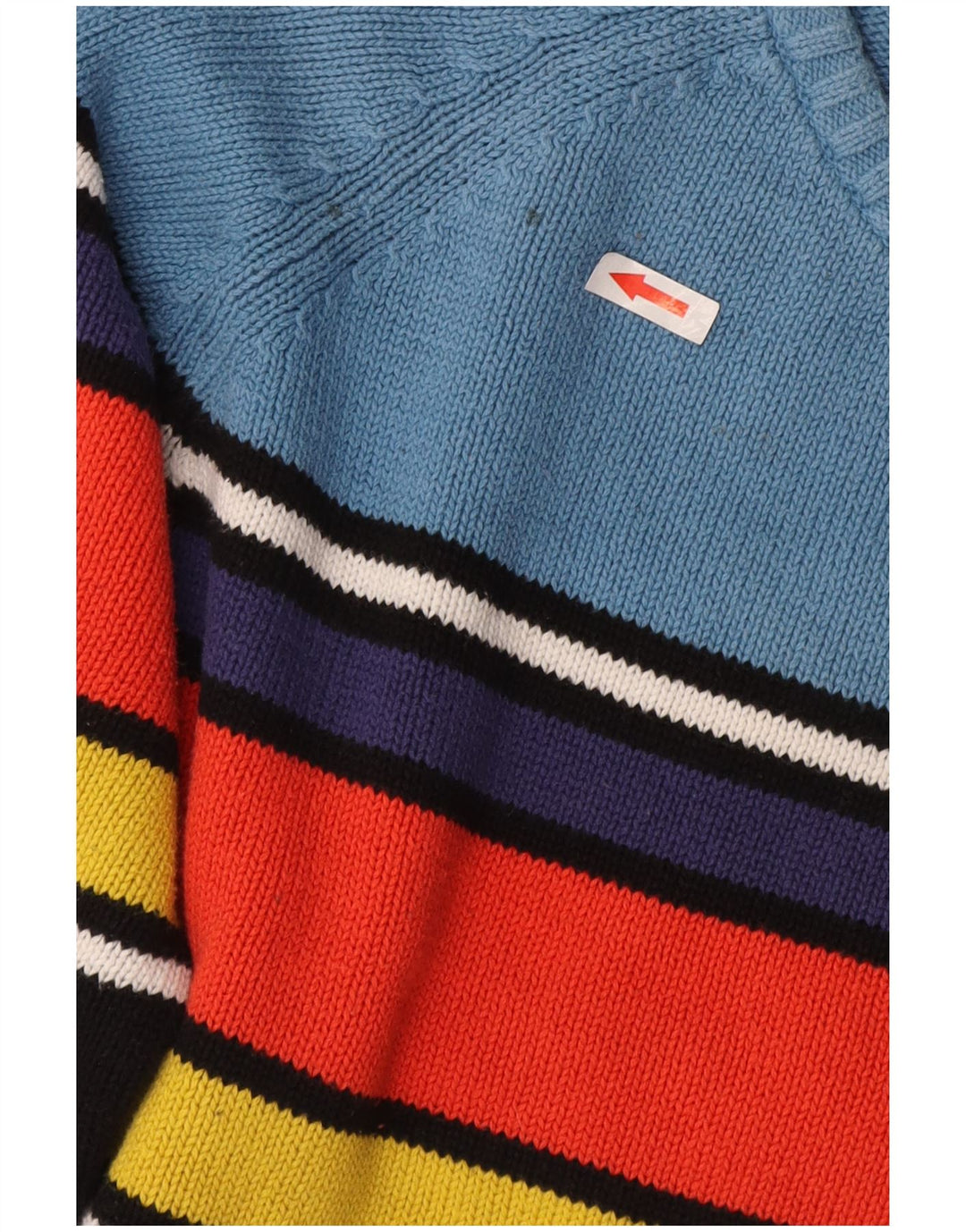 Zara Pull ras du cou pour homme, grandes rayures multicolores