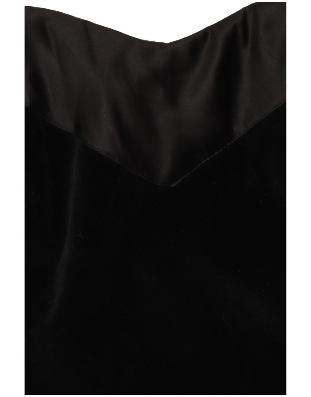 VINTAGE Robe Halter en Velours Femme UK 10 Petit Noir