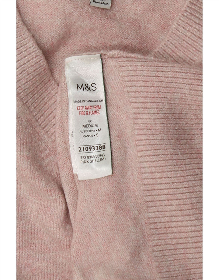 Marks & Spencer Pull surdimensionné à col en V pour femme UK 14 Rose moyen
