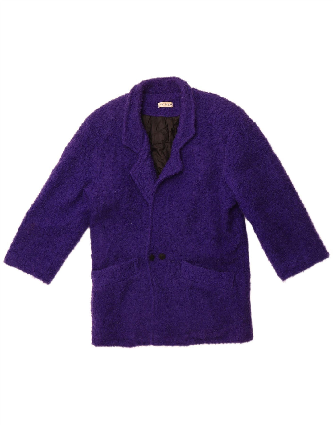 vintage Femme Double Breasted Coat UK 12 Moyen Violet