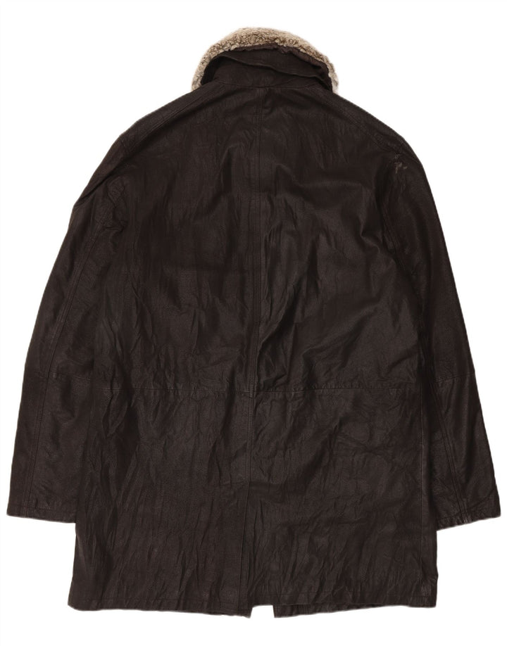 Manteau en cuir homme vintage IT 54 2XL Cuir noir