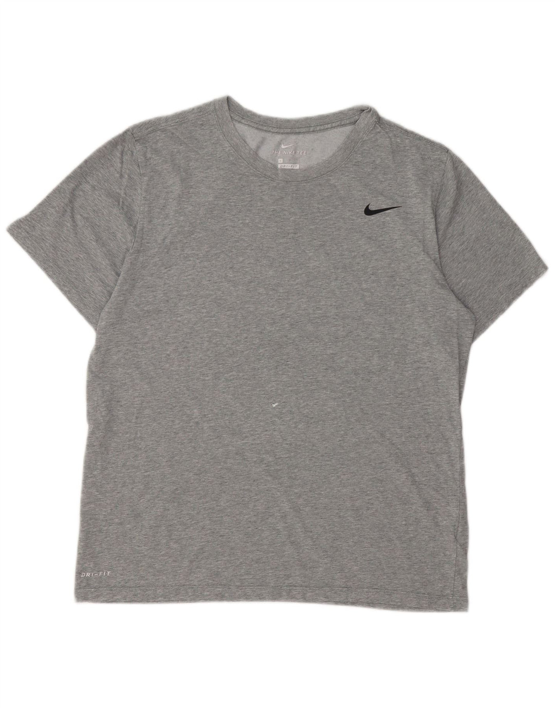 Nike Mens Dri Fit T-Shirt Top Large Grey Flecked Cotton