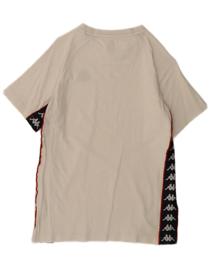 Kappa T-Shirt Graphique Homme Petit Blanc Cassé Coton