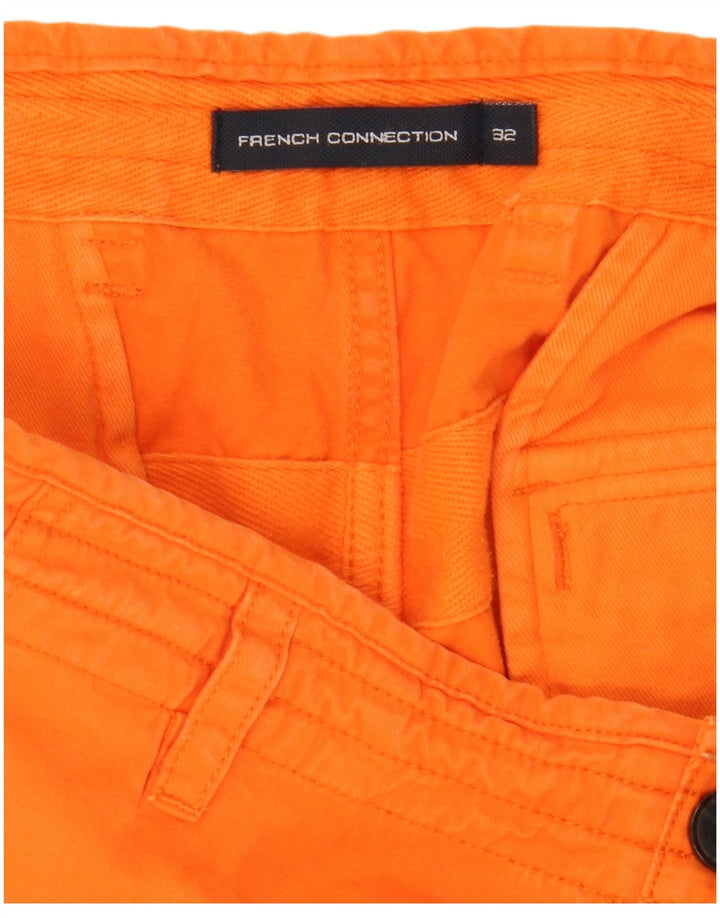 French Connection Short Cargo W32 Homme Orange Moyen Coton