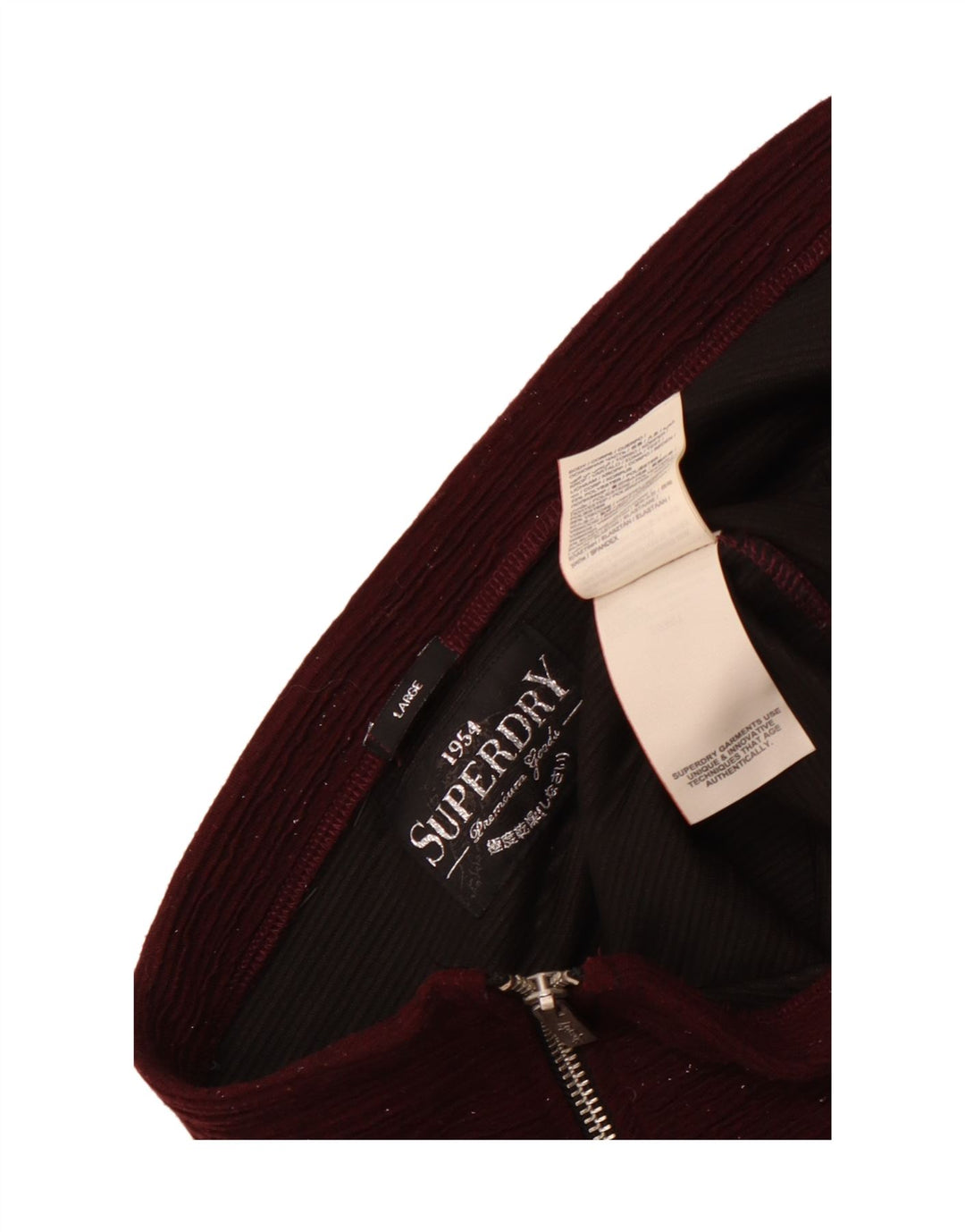 Superdry Femme Mini Jupe Large W32 Bordeaux Moucheté Polyester