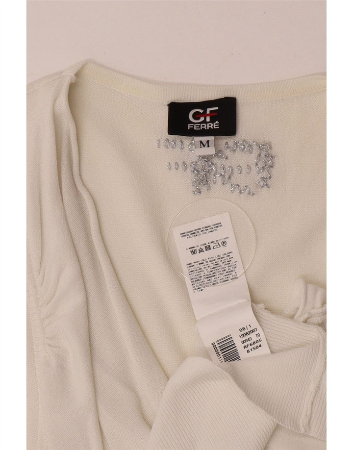 Gianfranco Ferre Chemisier sans manches pour femme UK 12 Viscose blanc moyen