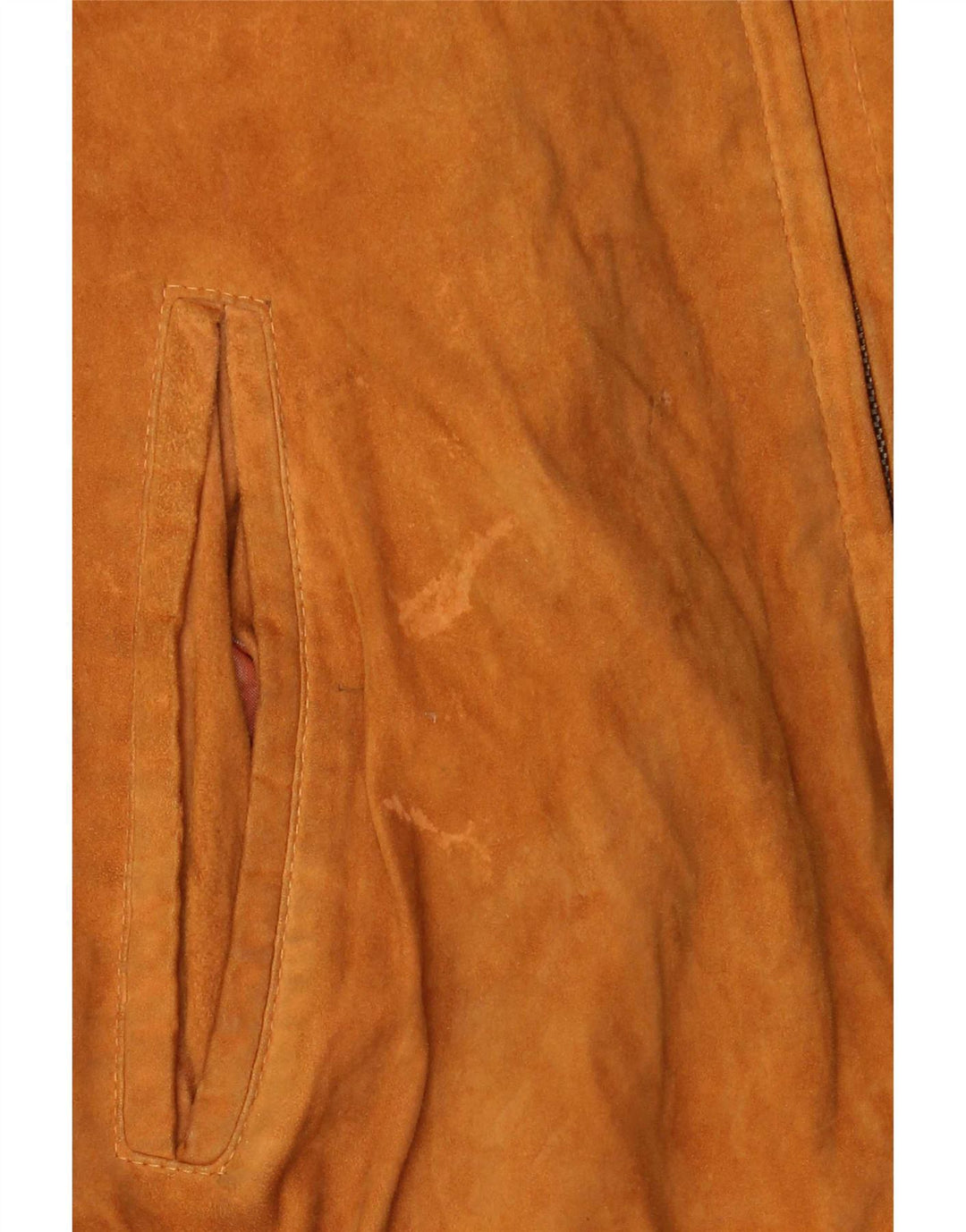 vintage Mens Suede Bomber Jacket IT 54 2XL Cuir Marron