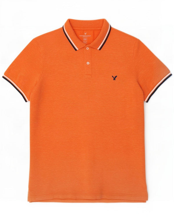 American Eagle Polo coupe classique pour homme XL en coton moucheté orange