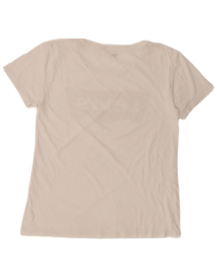 LEVI'S T-shirt graphique pour femme UK 10 Small Blanc