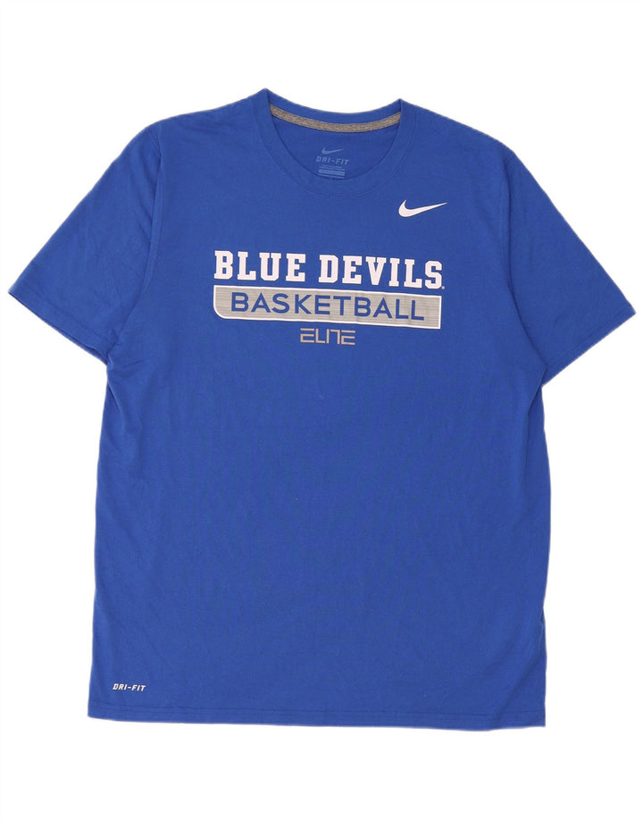 Nike Hommes Blue Devils Baseball Graphique T-Shirt Haut Large Polyester