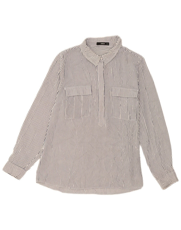 Oasis Chemise pull pour femme UK 14 Grandes rayures blanches en polyester