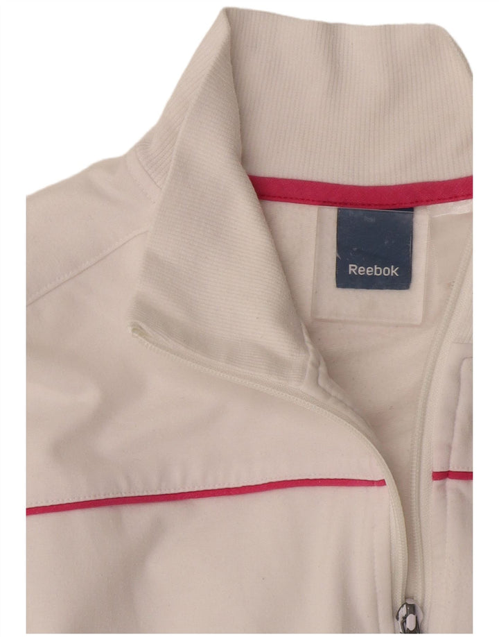 Reebok Veste de survêtement pour femme UK 14 Medium Blanc