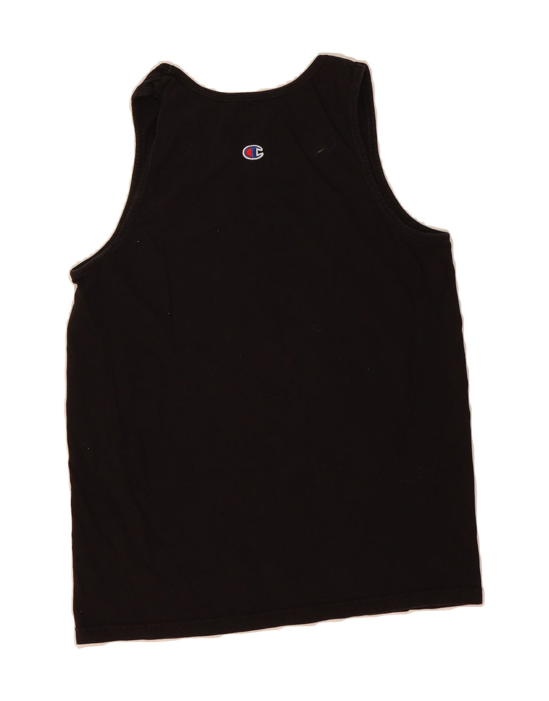 CHAMPION Womens Oversized Graphic Vest Top UK 10 Small Black Vintage Champion and Second-Hand Champion from Messina Hembry 