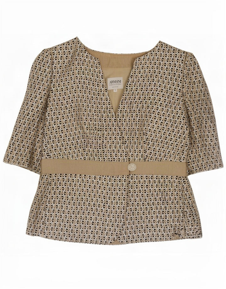 Armani Collezioni Veste blazer à manches courtes pour femme IT 42 Beige moyen