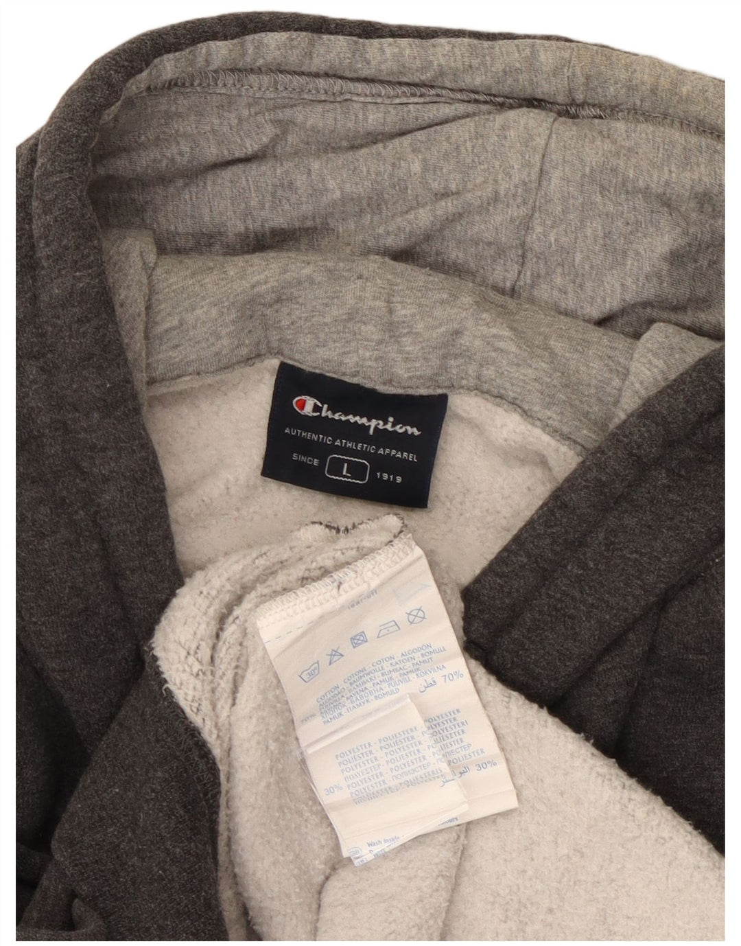 CHAMPION Pull à capuche pour homme Large Gris Coton