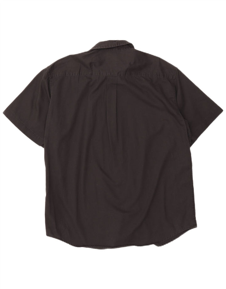 DOCKERS Chemise à Manches Courtes Homme Large Noir Coton
