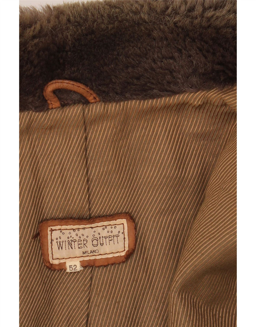 VINTAGE Veste en cuir homme IT 52 XL Marron Colourblock