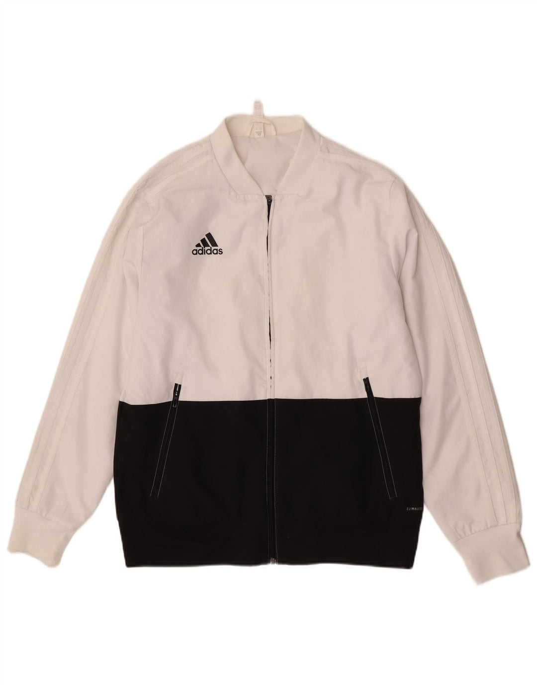 Adidas Veste de survêtement pour homme en polyester color block blanc moyen