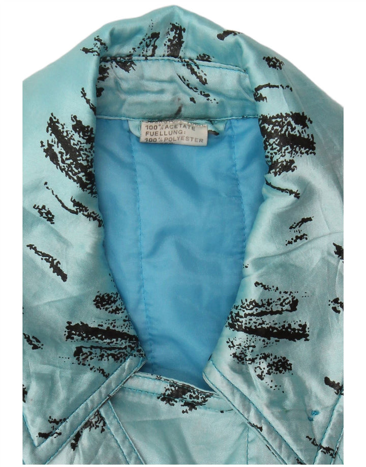 vintage Homme Motif Abstrait Veste Coupe-Vent UK 36 Petit Bleu
