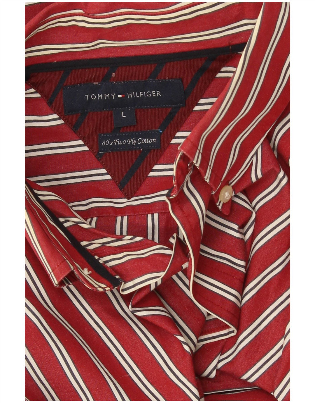 Tommy Hilfiger Chemise Homme Large Rouge Rayé Coton