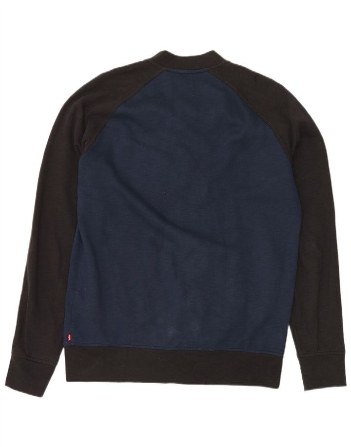 LEVI'S Veste Varsity Homme UK 40 Large Bleu Marine Colorblock Coton