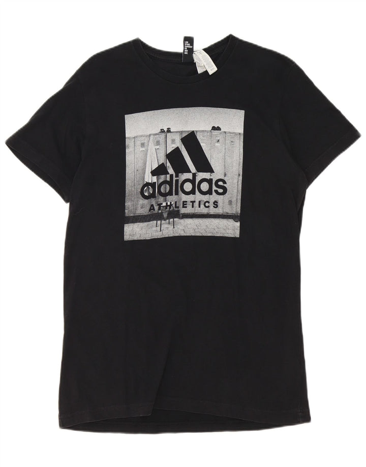 Adidas T-shirt graphique pour homme en coton noir moyen