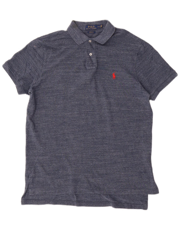 Polo Ralph Lauren Chemise sur mesure pour homme Grand coton moucheté bleu marine