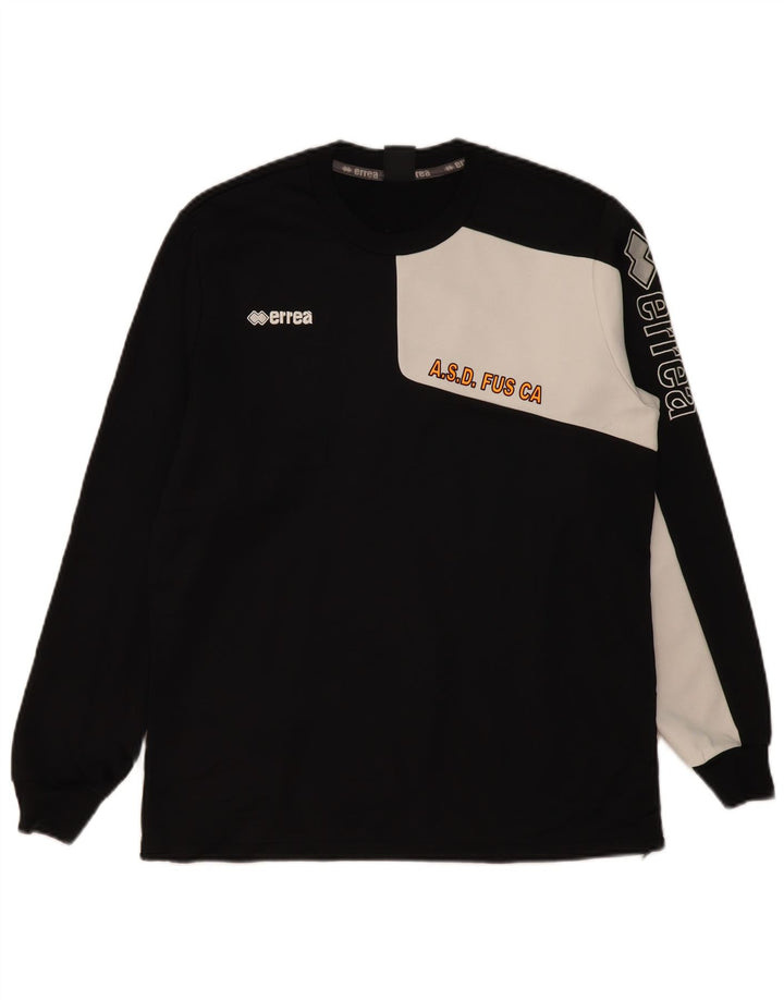 ERREA Mens Graphic Sweatshirt Jumper Medium Black Colourblock Polyester
