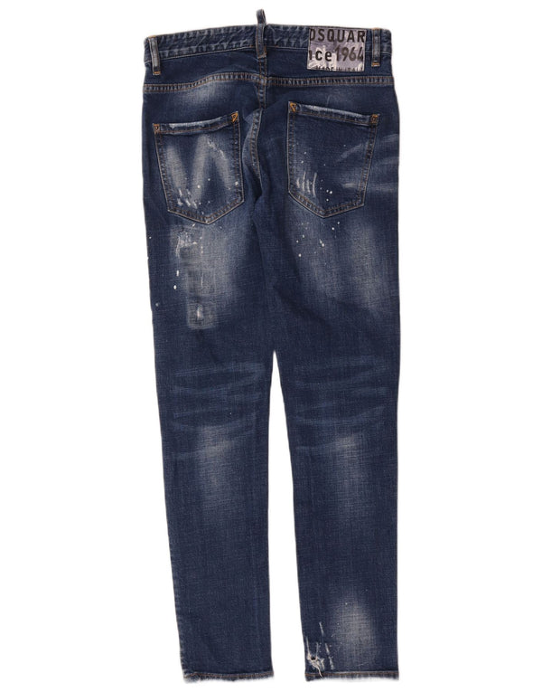 Dsquared2 Jean skinny vieilli pour femme IT 46 Large W30 L29 Coton bleu