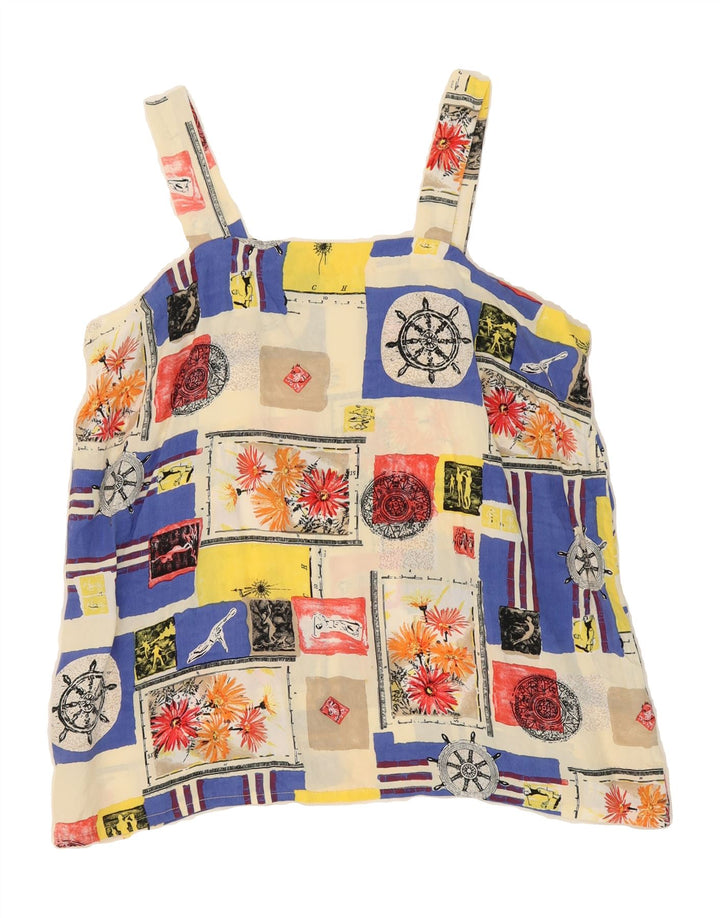 VINTAGE Womens Vest Top UK 14 Medium Multicoloured Patchwork Vintage Vintage and Second-Hand Vintage from Messina Hembry 