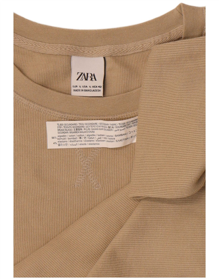 Zara Homme Top Manches Longues Grand Coton Beige