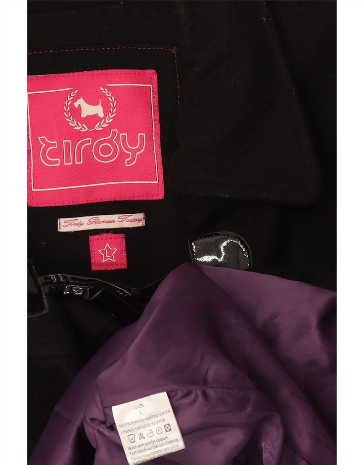 Tirdy Duffle Coat Femme UK 46 Grande Laine Noire