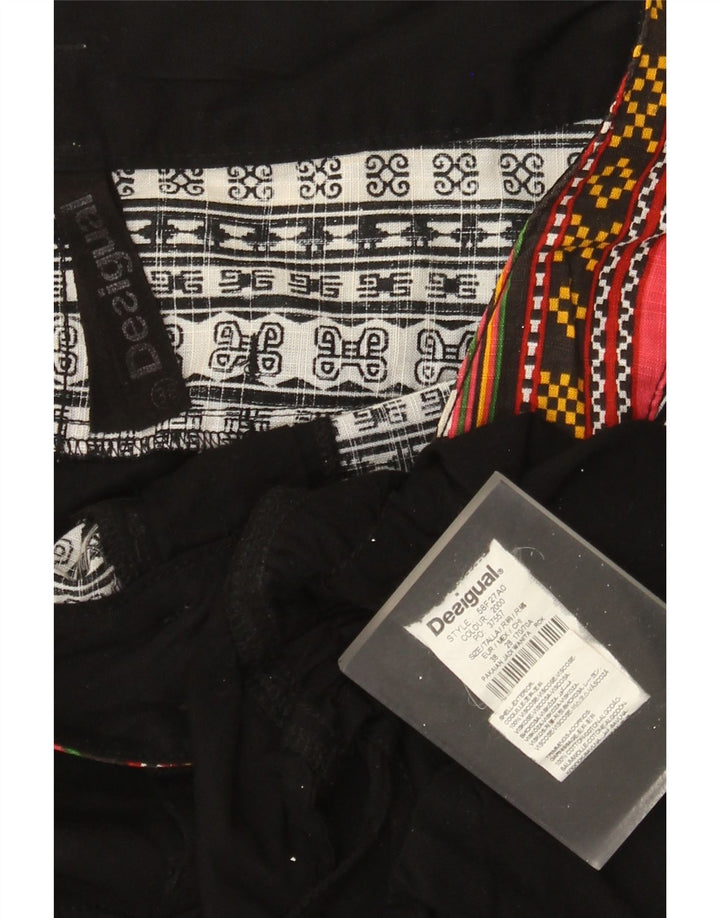 Desigual Jupe trapèze graphique pour femme EU 38 Medium W30 Noir Patchwork
