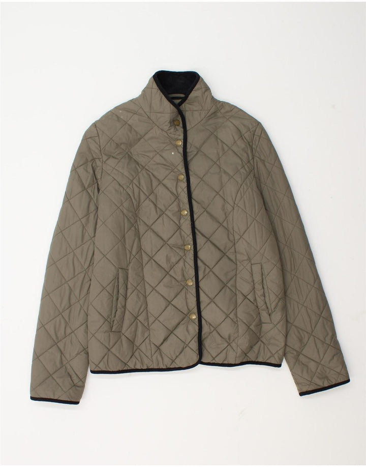 Jaeger Veste matelassée pour femme UK 12 Medium Kaki Polyamide