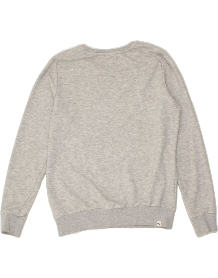 PUMA Womens Graphic Sweatshirt Jumper UK 14 Medium Grey Cotton Vintage Puma and Second-Hand Puma from Messina Hembry 