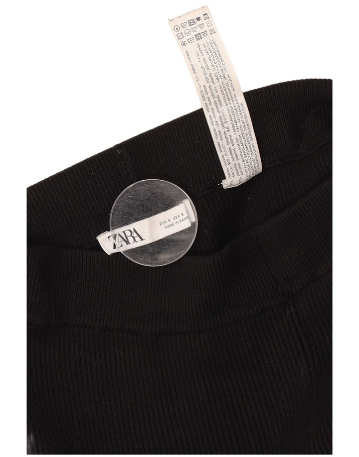 Zara Femme Leggings UK 8 Small Noir Viscose